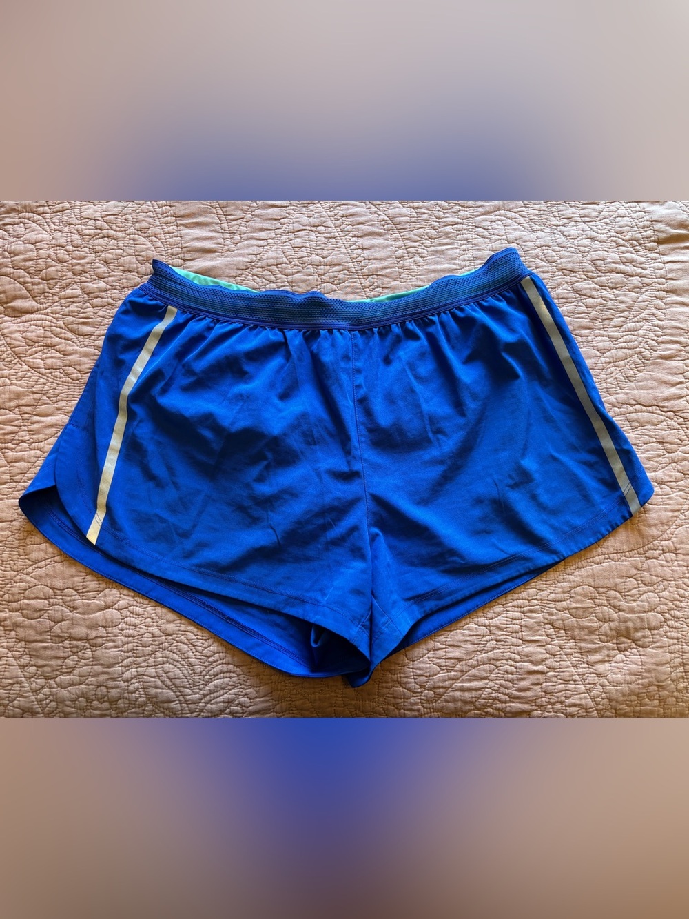 MT Women's Royal Blue Athletic Shorts with Mint Lining